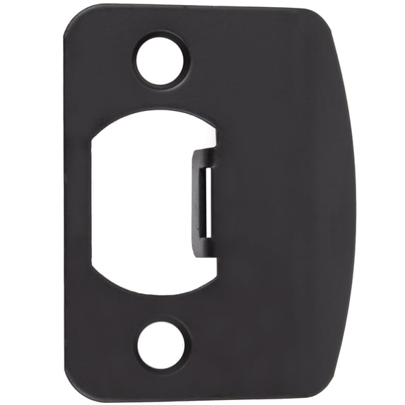 Stone Harbor Hardware Full Lip 1/4" Round Corner Strike Plate, 2-1/4 Inches, 1-5/8" Center-to-Center, Matte Black