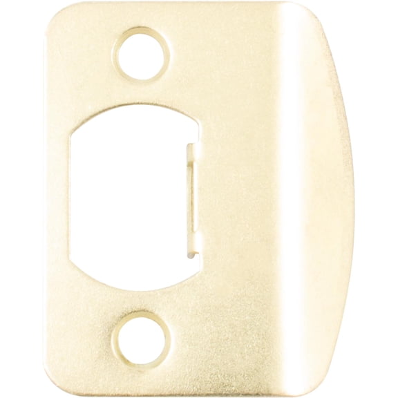 Stone Harbor Hardware Full Lip 1/4" Round Corner Strike Plate, 2-1/4 Inches, 1-5/8" Center-to-Center, Polished Brass