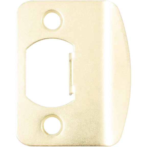 Full Lip 1/4" Round Corner Strike Plate, 2-1/4 Inches, 1-5/8" Center-to-Center, Polished Brass by Stone Harbor Hardware