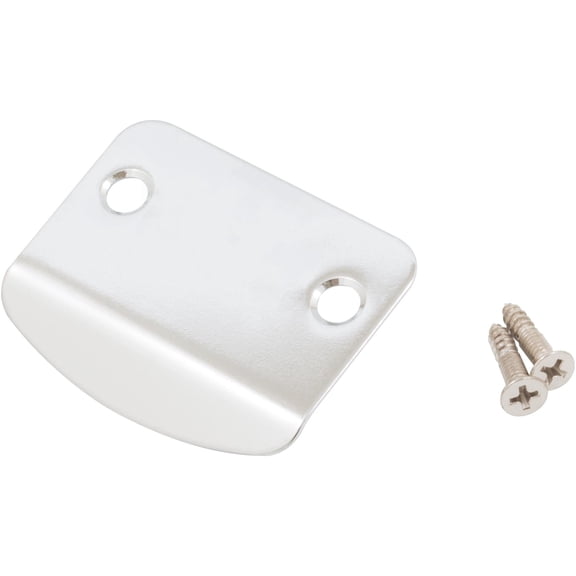 Full Lip Round Corner Blank Strike Plate, 2-1/4 Inches, 1-5/8" Center-to-Center, Polished Chrome by Stone Harbor Hardware