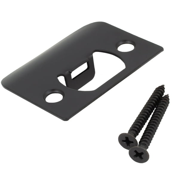 Full Lip Square Corner Strike Plate, 2-1/4 Inches, 1-5/8" Center-to-Center, Matte Black by Stone Harbor Hardware