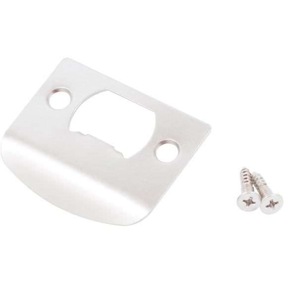 Stone Harbor Hardware Full Lip Square Corner Strike Plate, 2-1/4 Inches, 1-5/8" Center-to-Center, Satin Nickel
