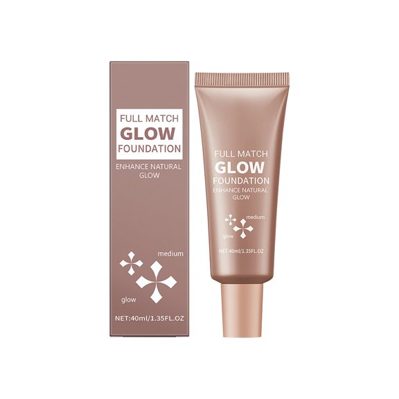 Full Match Glow Liquid Foundation - Hydrating, Long-Lasting Highlighter for Face & Body with Sheer to Light Buildable Coverage and Radiant, Sun-Kissed Look