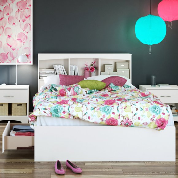 full storage beds with bookcase headboards