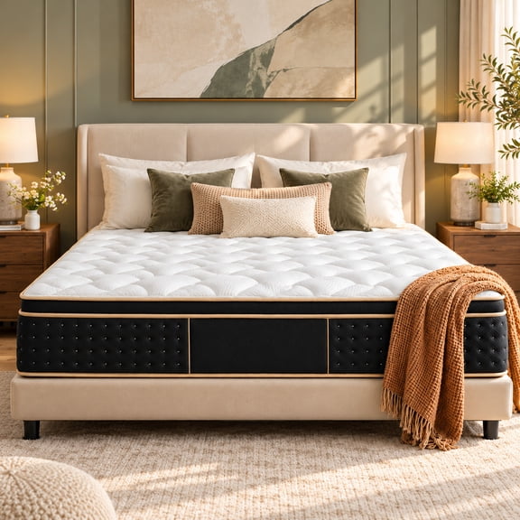 Full Mattress, 10 Inch Hybrid Mattress in a Box, Gel Memory Foam Mattress, Individually Wrapped Pocket Coils Innerspring Mattress, Support & Pressure Relief, Medium Firm Feel, 54"*75"