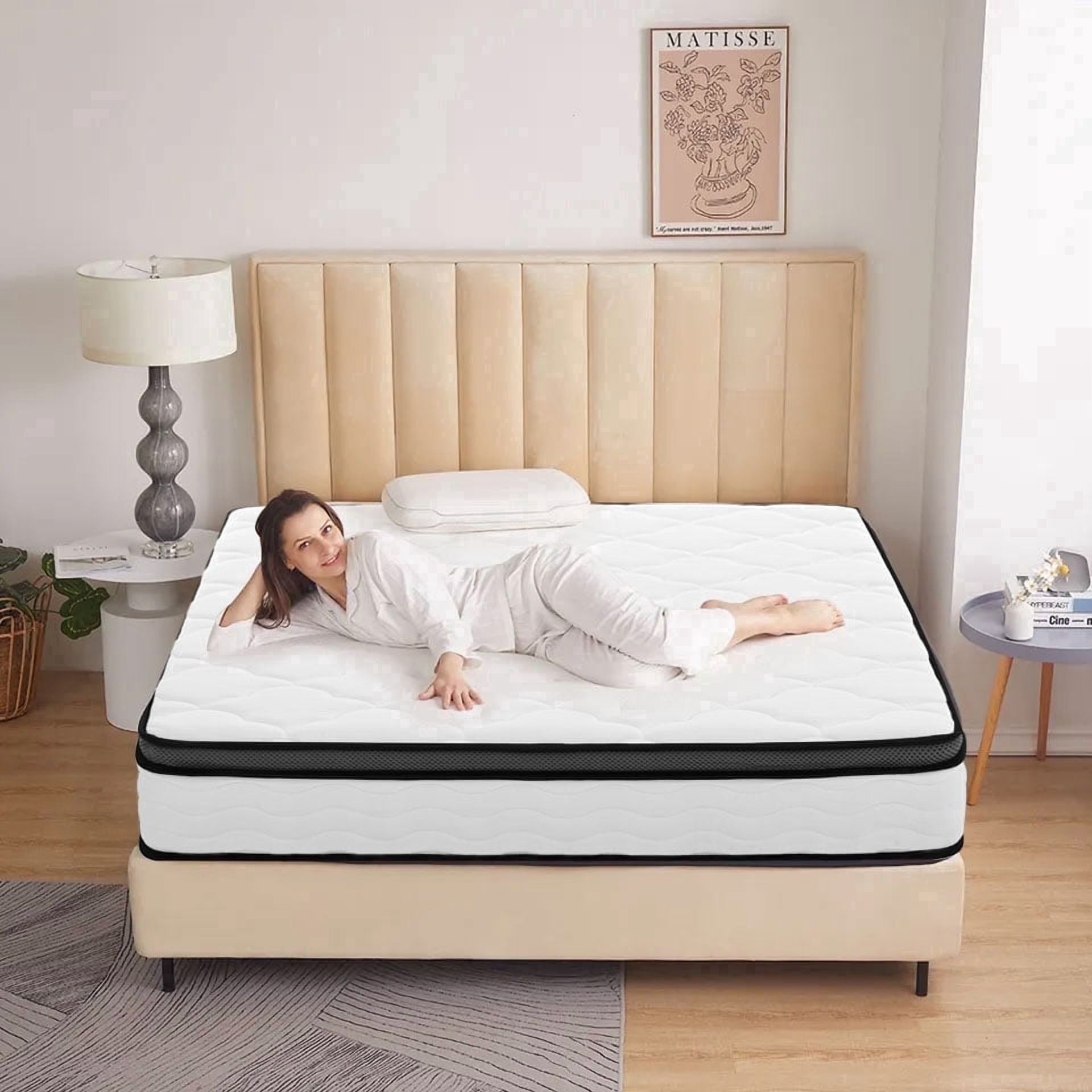 Full Mattress, 12" Memory Foam Mattress in a Box, Pocket Spring Mattress with Cooler Sleep and Pressure Relief, 54"*75"