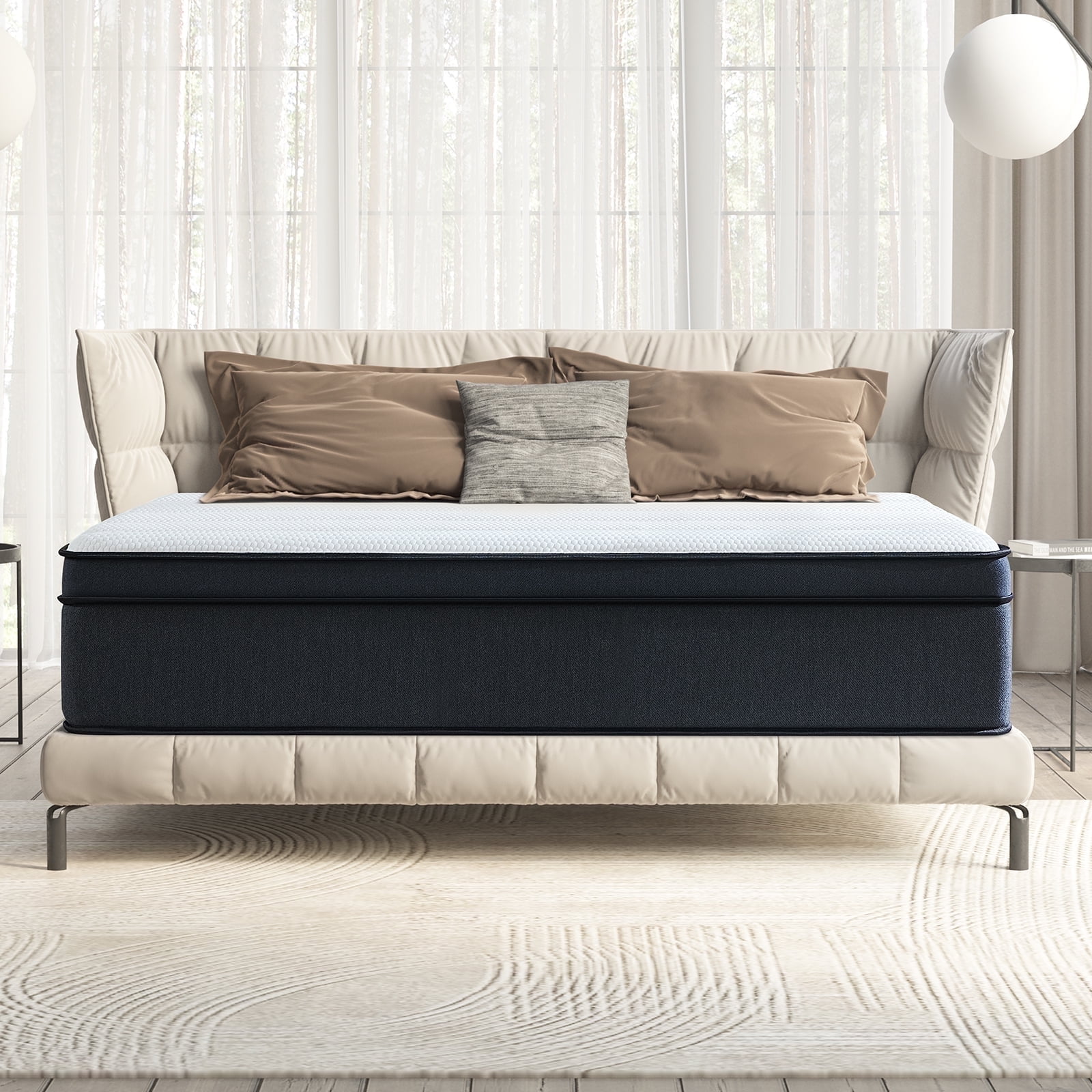 Full Size Mattress, JIAVA 12" Medium Hybrid Memory Foam Mattress in a Box, Full Mattress