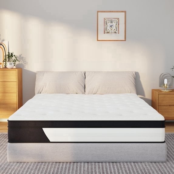 Full Mattress, 12 Inch Hybrid Mattress in a Box, Memory Foam Pocket Springs Mattress with Motion Isolation and Pressure Relieving, Edge Support, CertiPUR-US