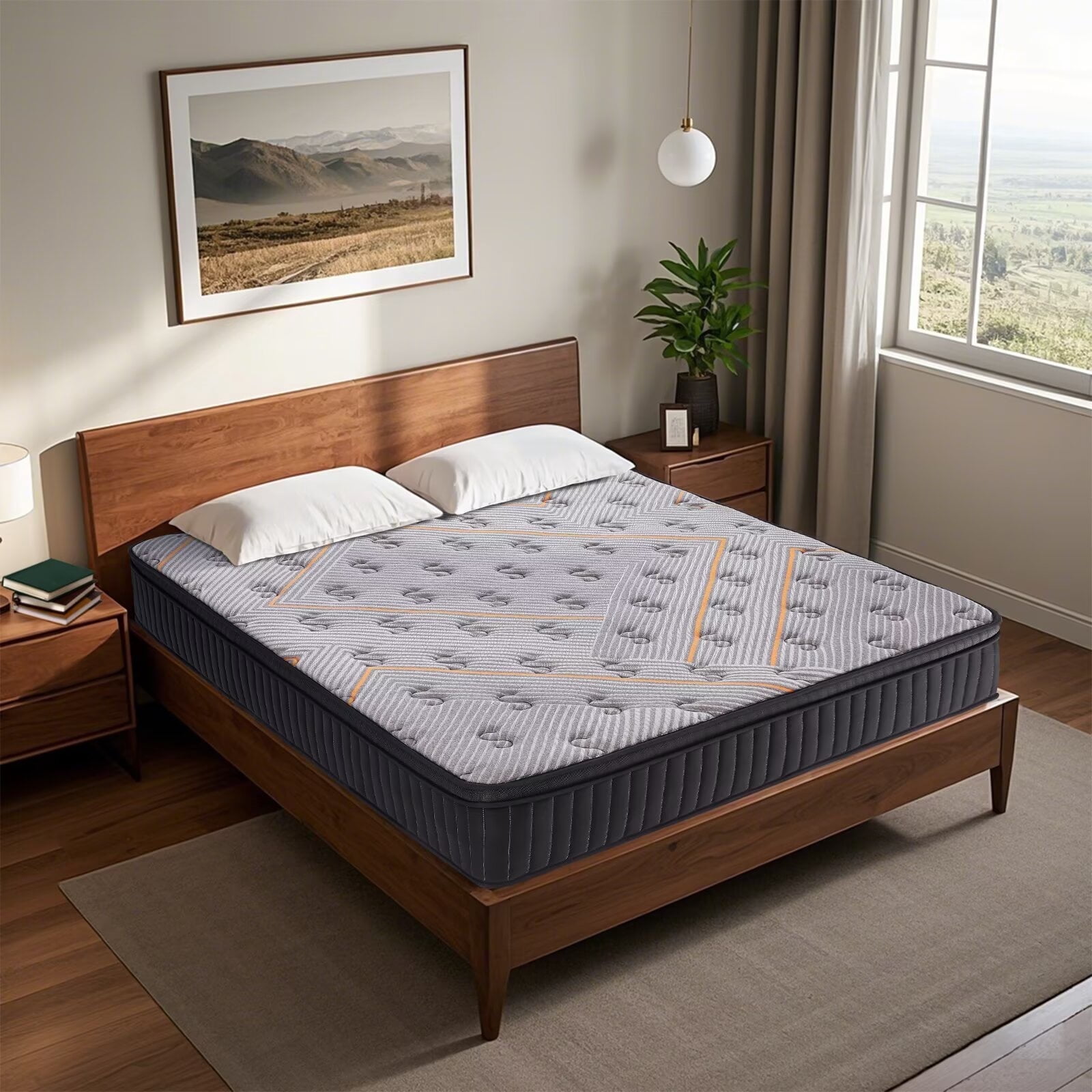 Full Mattress 12 Inch Mattress Full Size in a Box,Superior Hybrid Mattress with Memory Foam for Extra Lumbar Support,Maximum Support,Zoned Spring, Medium Firm