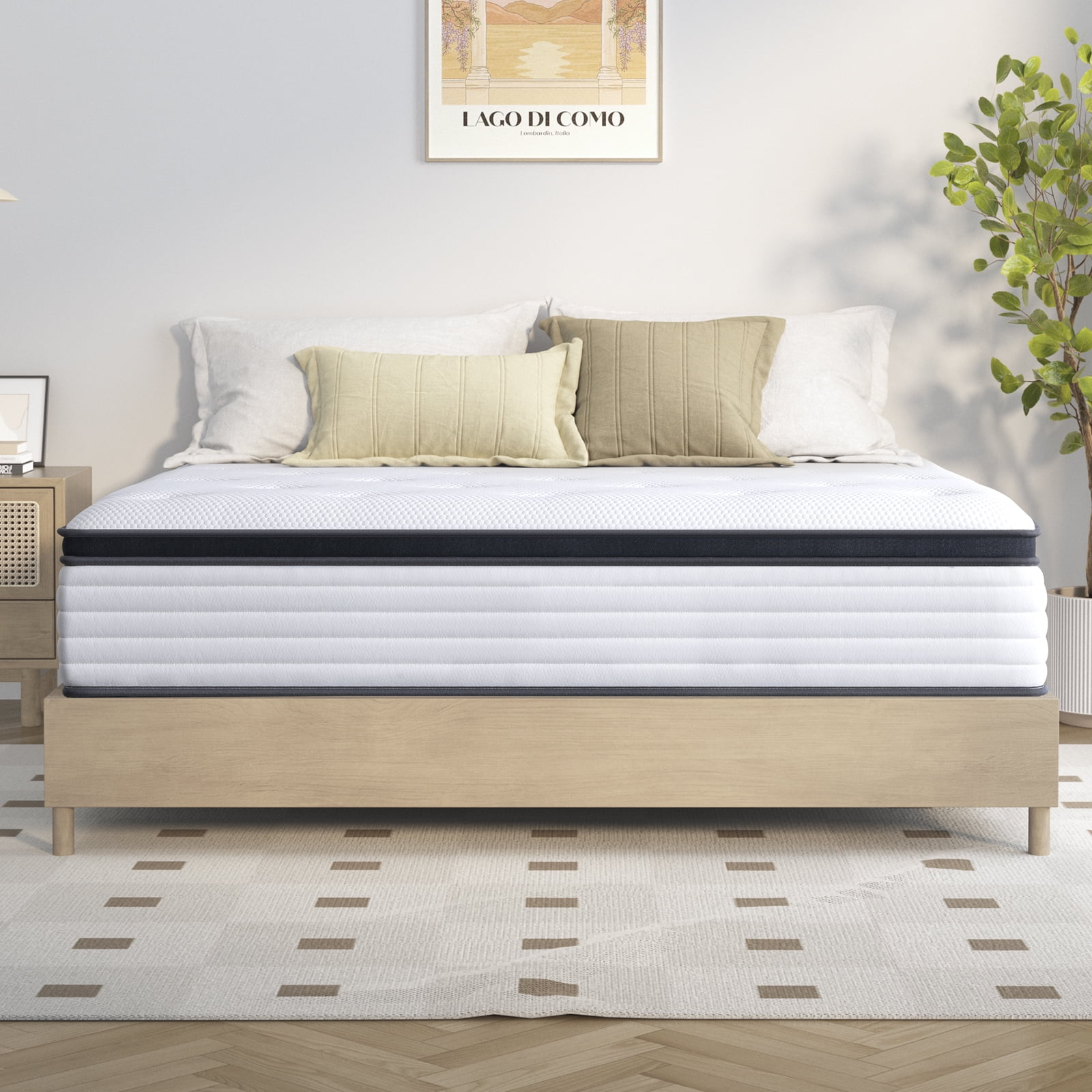 Essenza 12 Hybrid Latex And Innerspring Plush Mattress Full Size Mattress, Telino 12 in Full Hybrid Mattress, Innerspring