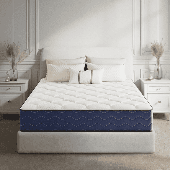 POSMOND Full Mattress, 12 inch Cooling Memory Foam Mattress, Hybrid Firm Mattress in a Box, Pocket Spring, Pressure Relief, CertiPUR-US Certified