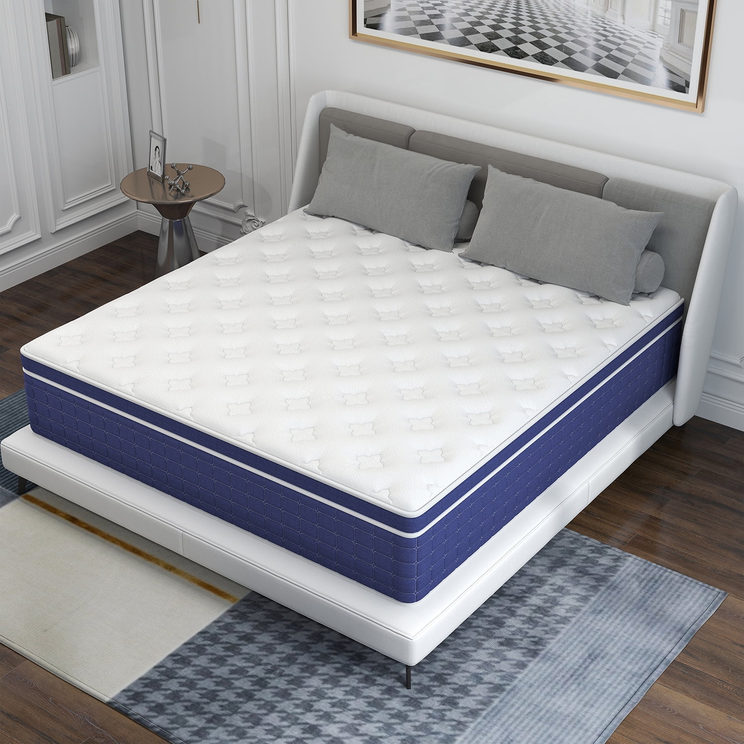 Mulinature Full Mattress, 12 inch Pocket Springs with Gel Memory Foam, Hybrid Mattresses in a Box
