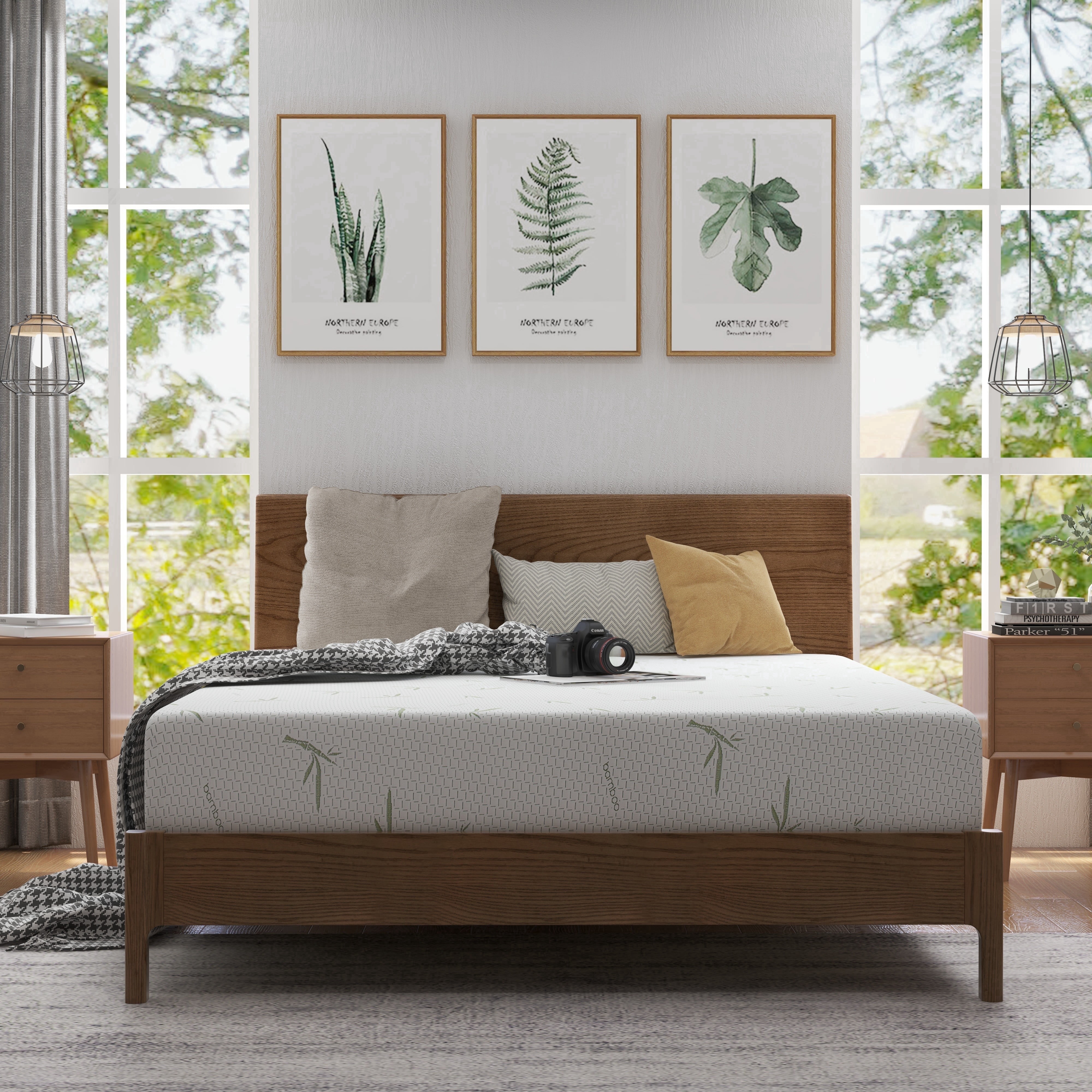 Full Mattress, 8 inch Memory Foam Mattress Bed in a box, with Green Tea Cool, Medium, Made in USA