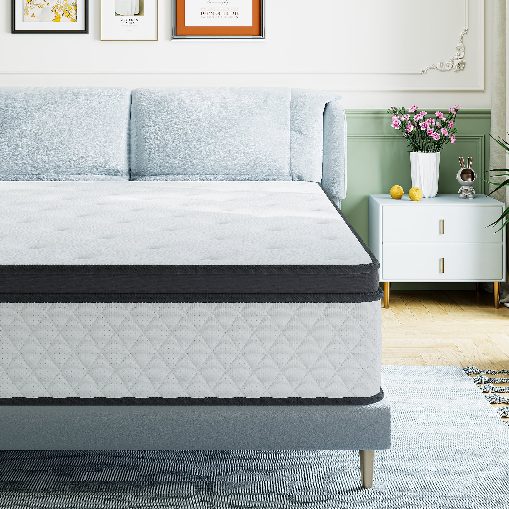 Full Mattress,Babo Care 12 Inch Hybrid Mattress with Gel Memory Foam