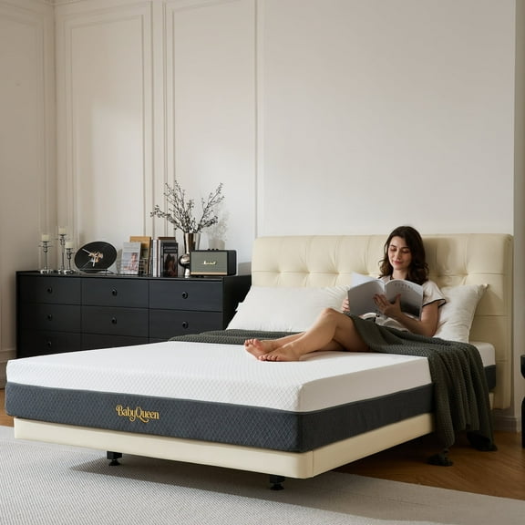 Babyqueen Full Mattress Gel Memory Foam Mattress 10 inch, Medium Firm Support & Breathable Cooling, Mattress in a Box