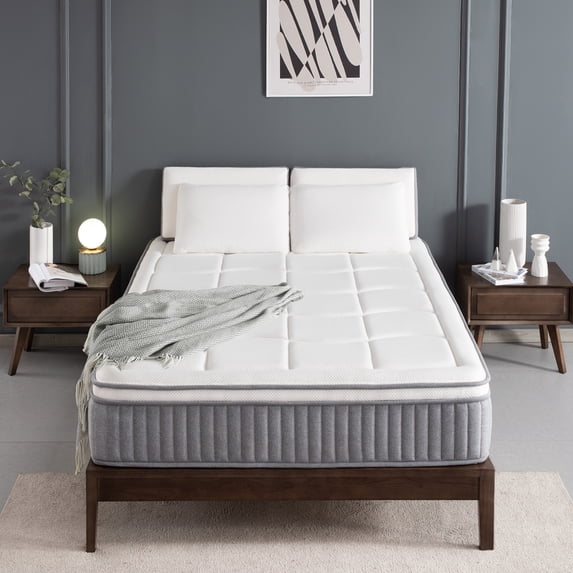 Full Mattress, DIGLANT 12 Inch Euro Top Hybrid Mattress, Gel Memory Foam with Pocket Spring Mattress in a Box for Cool Sleep and Balance Support, Medium Feel Mattress, CertiPUR-US Certified