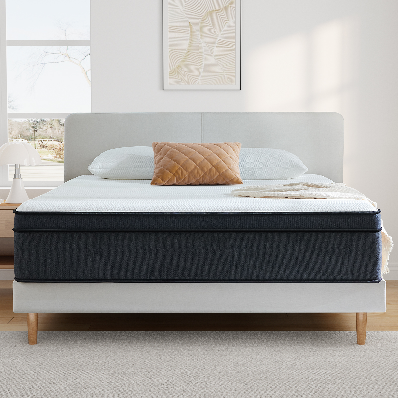 Full Mattress, Potctz 12 inch Medium Plush Innerspring Mattress in a Box，Full Size Mattress