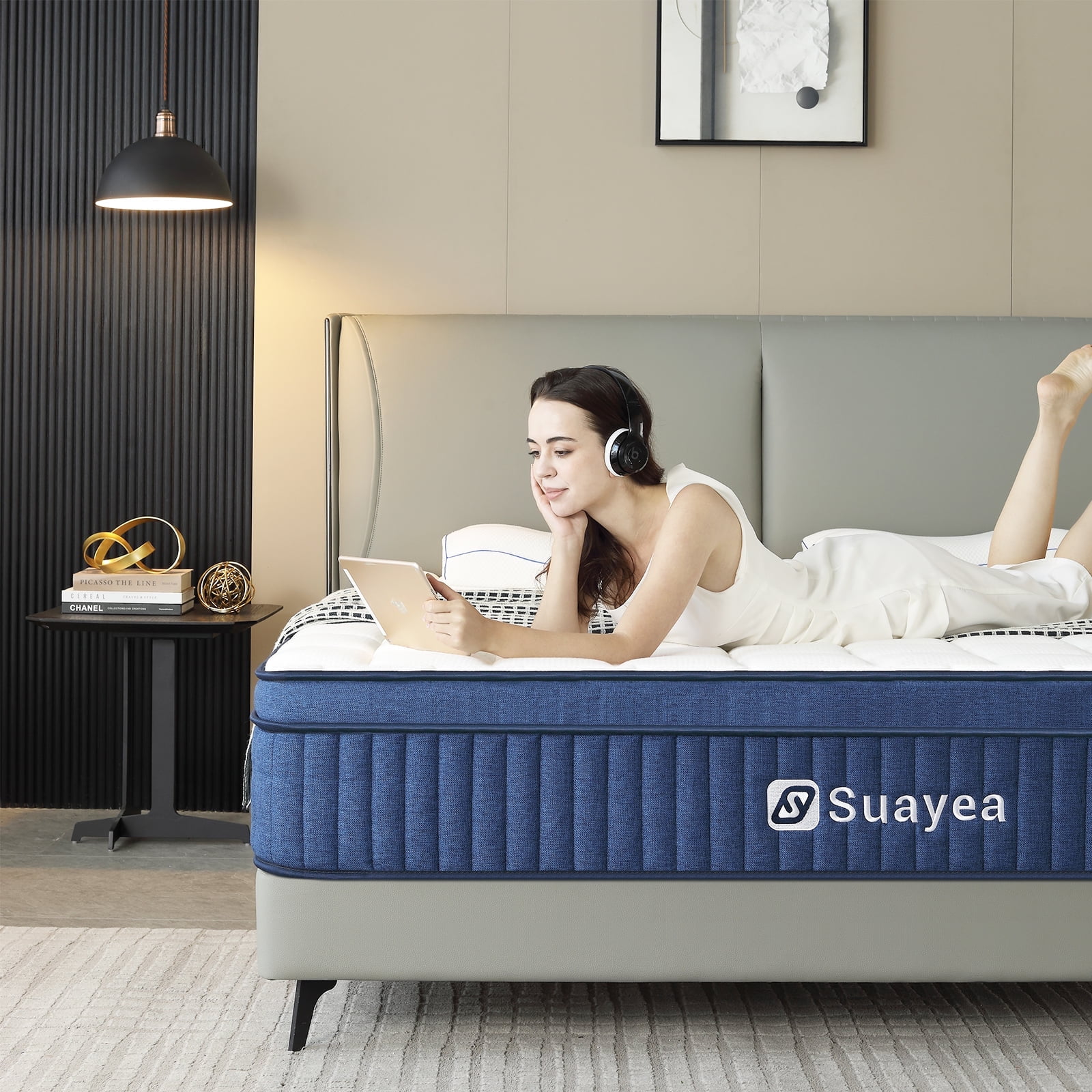 SUAYEA 12 Inch Full Size Hybrid Mattress Gel Memory Foam Pocket Spring Medium Firm Edge Support Walmart