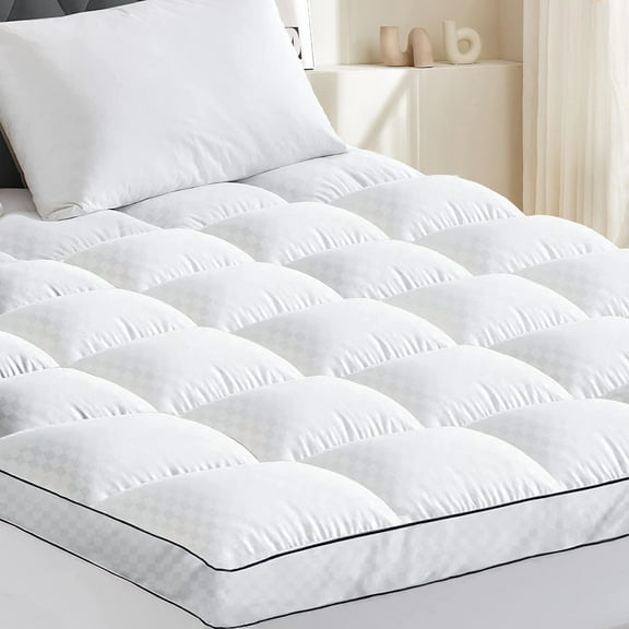 Extra Thick Mattress Topper, California King Cooling Mattress Pad Cover for Back Pain Relief, Fits 8-21 Inch Deep Pocket, Soft Noiseless