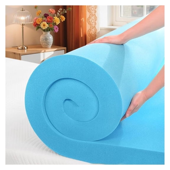 Full Mattress Topper, Gel Infused Memory Foam Mattress Topper, Medium Firm Bed Topper Mattress Pads for Bed, Sofa, RV, Certified, Blue, 3 Inch