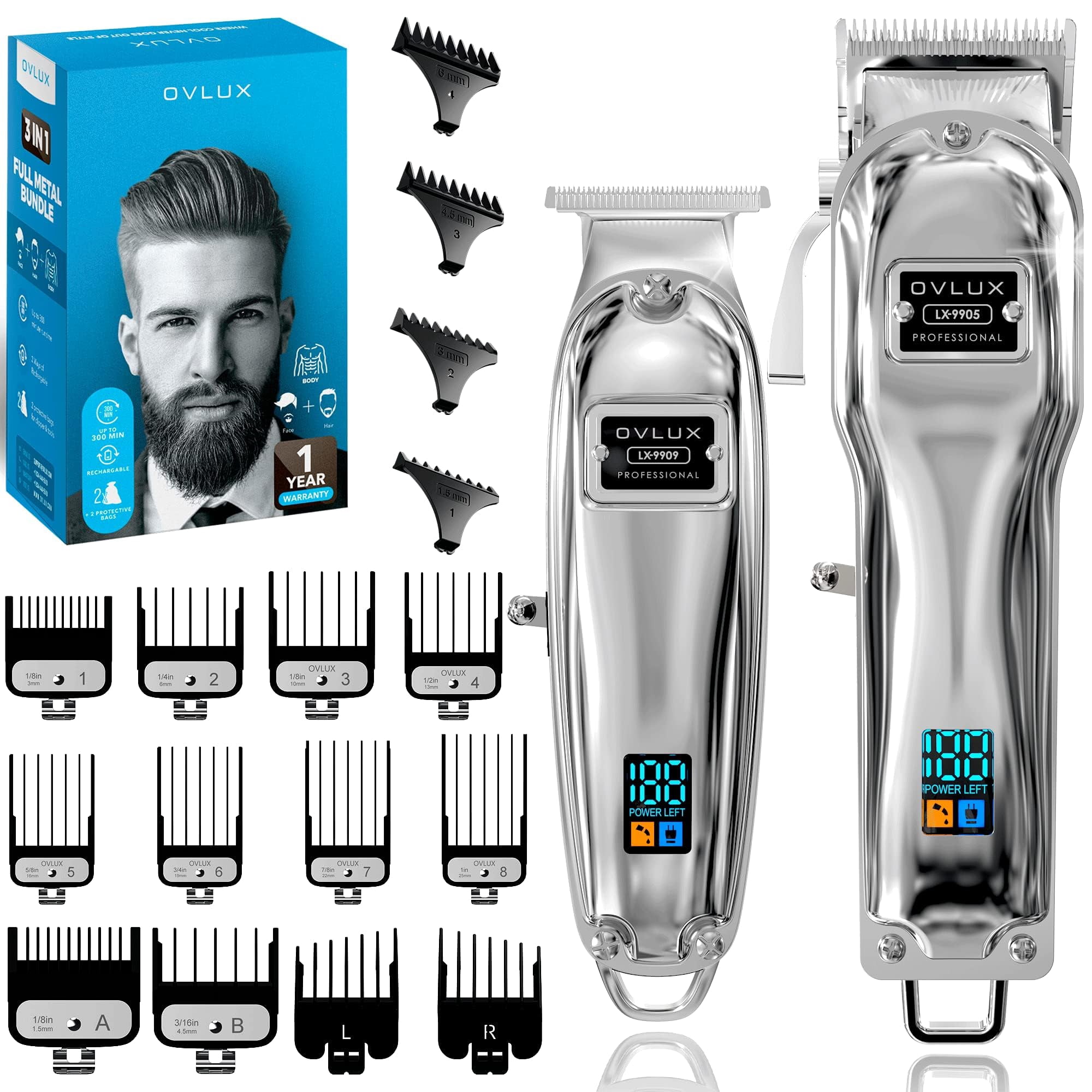 Clipper Mts Machine Full Metal Cordless Hair Clippers and Trimmer professional set for Men ...