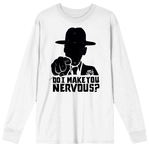 Full Metal Jacket Do I Make You Nervous Crew Neck Long Sleeve White Adult Tee-XL