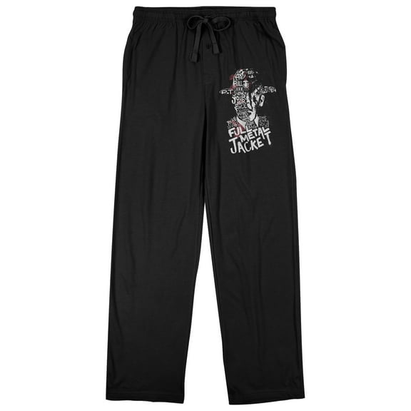 Full Metal Jacket Doodle Man With A Hat Men's Black Sleep Pants-Medium