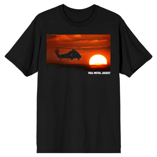 Full Metal Jacket Helicopter Sunset Crew Neck Short Sleeve Black Men’s