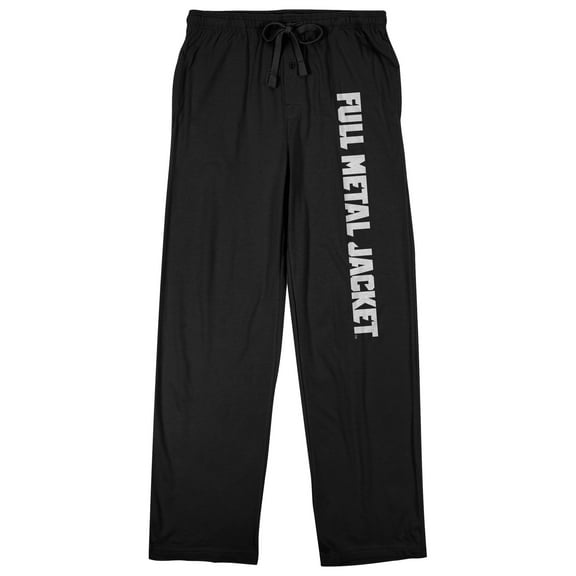 Full Metal Jacket Title Logo Men's Black Graphic Sleep Pants-Medium
