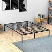 Full Metal Platform Bed Frame with Sturdy Steel Bed Slats,Mattress Foundation No Box Spring Needed Large Storage Space Easy to Assemble Non-Shaking and Non-Noise Black