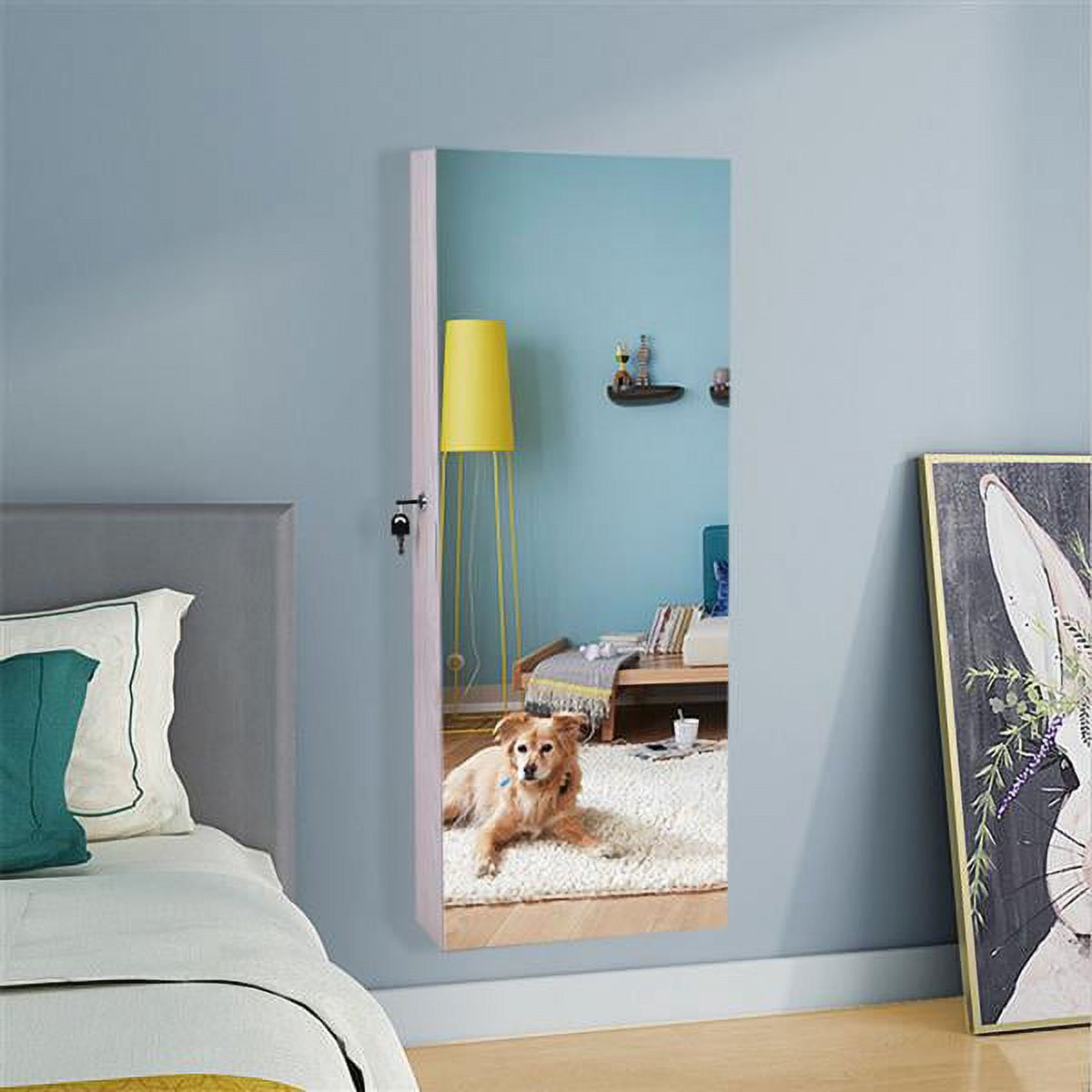 Full Mirror Jewellery WallMount/ DoorHanging Armoire Storage