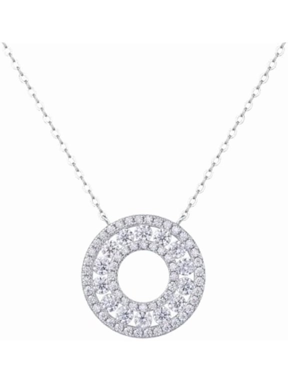 Full Moissanite Pendant Necklace for Women S925 Sterling Silver Diamond Necklaces Lab Grown Diamond Necklace Simulated Diamond Wedding Necklace Bridal Diamond Pendant Necklace