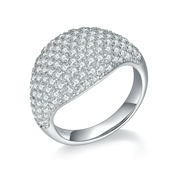 Full Moissanite Wedding Ring for Women Diamond Engagement Rings 18K White Gold Plated 925 Sterling Silver Moissanite Ring Womens Diamond Rings Womens Anniversary Rings