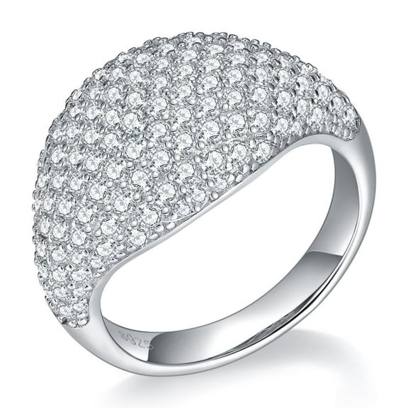 Full Moissanite Wedding Ring for Women Diamond Engagement Rings 18K White Gold Plated 925 Sterling Silver Moissanite Ring Womens Diamond Rings Womens Anniversary Rings