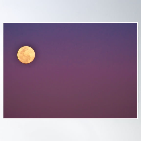 Full Moon 23Rd October 2010 At Sunset 1 Poster Wall Art, Modern Wall Decor, 24x36 UNFRAMED