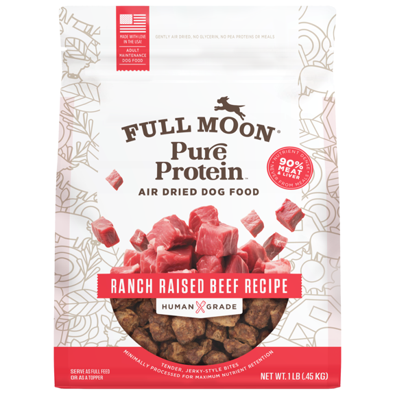 Full Moon Air Dried Beef Dog Food (Premium Feed, 16 Ounces)