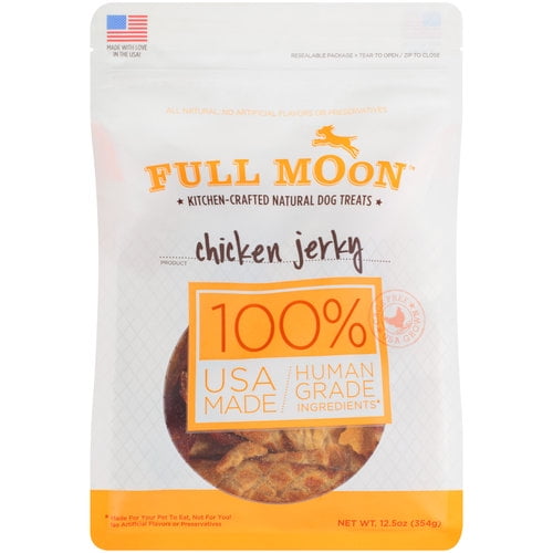 Full Moon All Natural Human Grade Dog Treats, Chicken Jerky, 12.5 Oz.