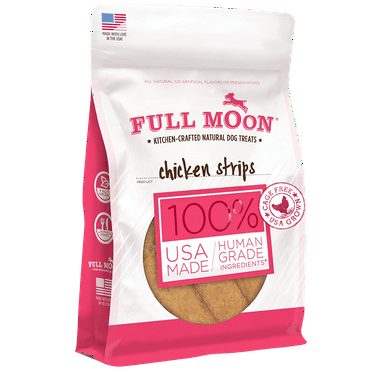 Full Moon All Natural Human Grade Dog Treats, Chicken Strips, 12 Oz.