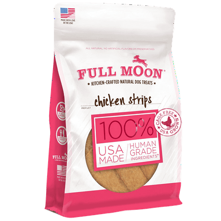 Full Moon All Natural Human Grade Dog Treats, Chicken Strips, 12 Oz.