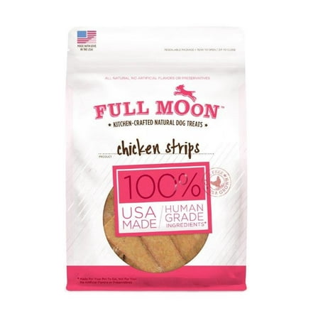 Full Moon All Natural Human Grade Dog Treats, Chicken Strips, 24 Ounce, Dry