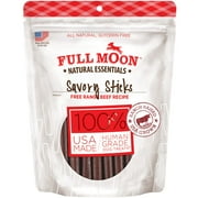 Full Moon All Natural Human Grade Dog Treats, Essential Beef Savory Sticks, 14 Ounce