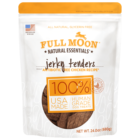 Full Moon All Natural Human Grade Dog Treats, Essential Chicken Jerky Tenders, 24 Ounce