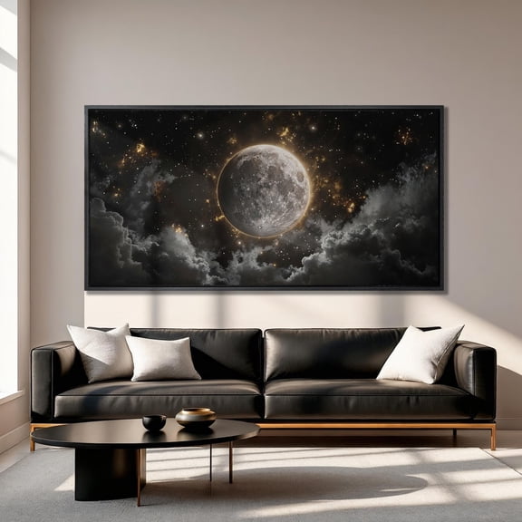 Full Moon Art: Mystical Night Sky Poster, Astronomy Gift, Unframed Poster Size 8x12