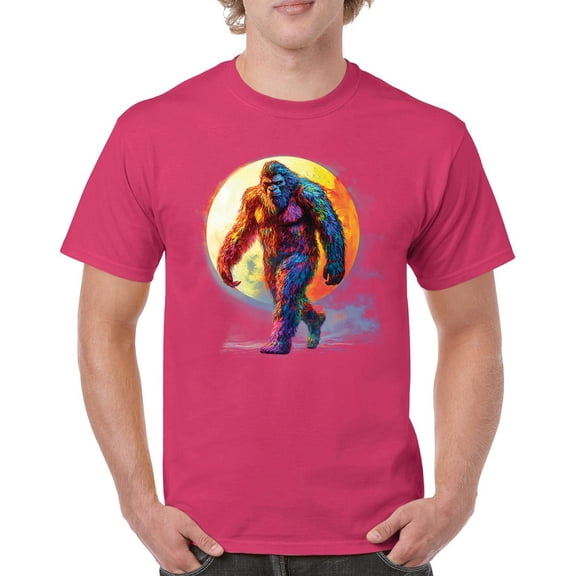 Full Moon Bigfoot T-shirt Hiking Sasquatch Hide and Seek Champion Men's Tee