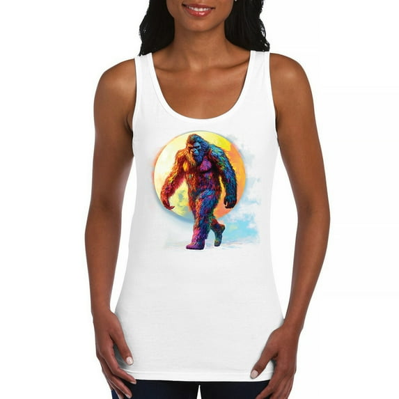 Full Moon Bigfoot Women's Tank Top Hiking Sasquatch Hide and Seek Champion