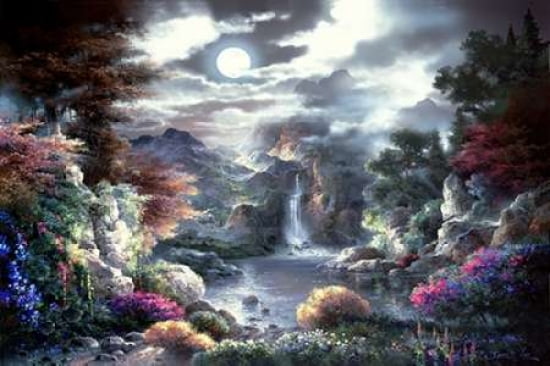 Full Moon Canvas Art - James Lee (12 x 18)