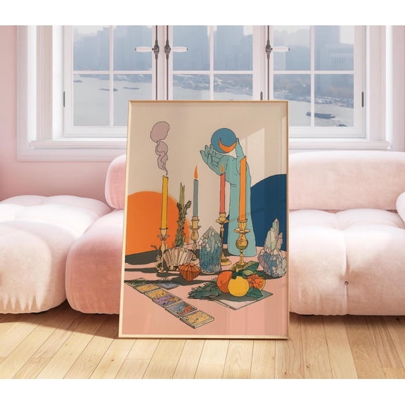 Full Moon Ceremony Surrealist Esoteric Art Unframed Paper Print