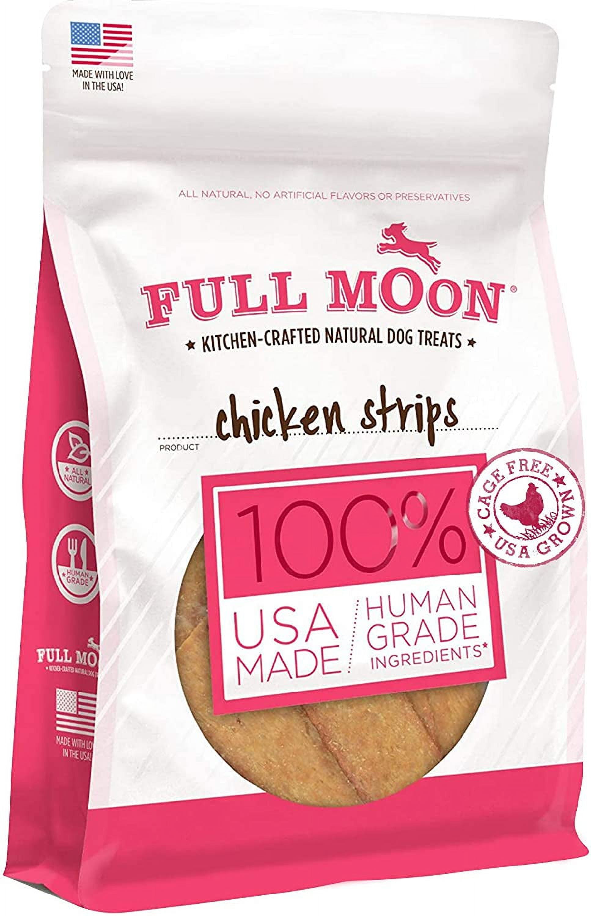 Full Moon Natural All Natural Chicken Breast Strips Dog Treats Grain Free Made in USA 12 oz Walmart