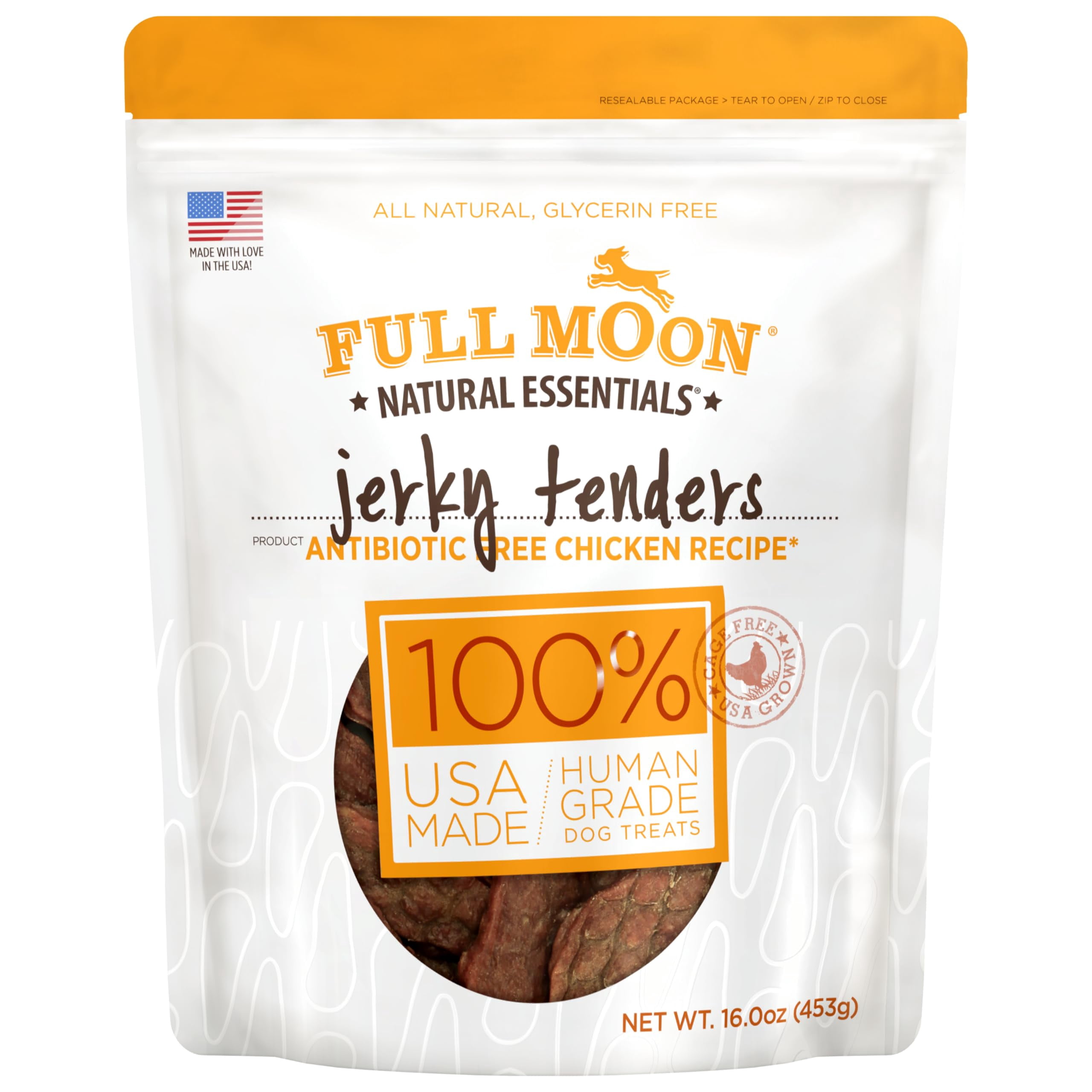 Full Moon Essentials Full Moon All Natural Human Grade Dog Treats, Essential Chicken Tenders ...