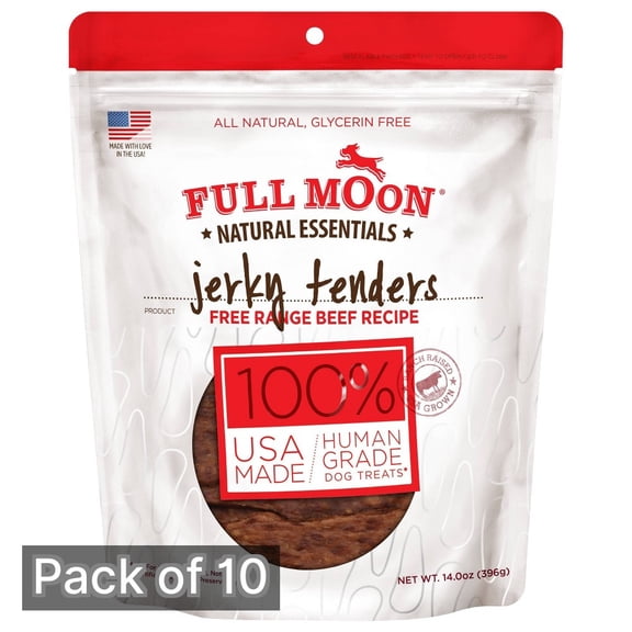 Full Moon Essentials Jerky Tenders, Beef 14 oz Pouch (Pack of 10)